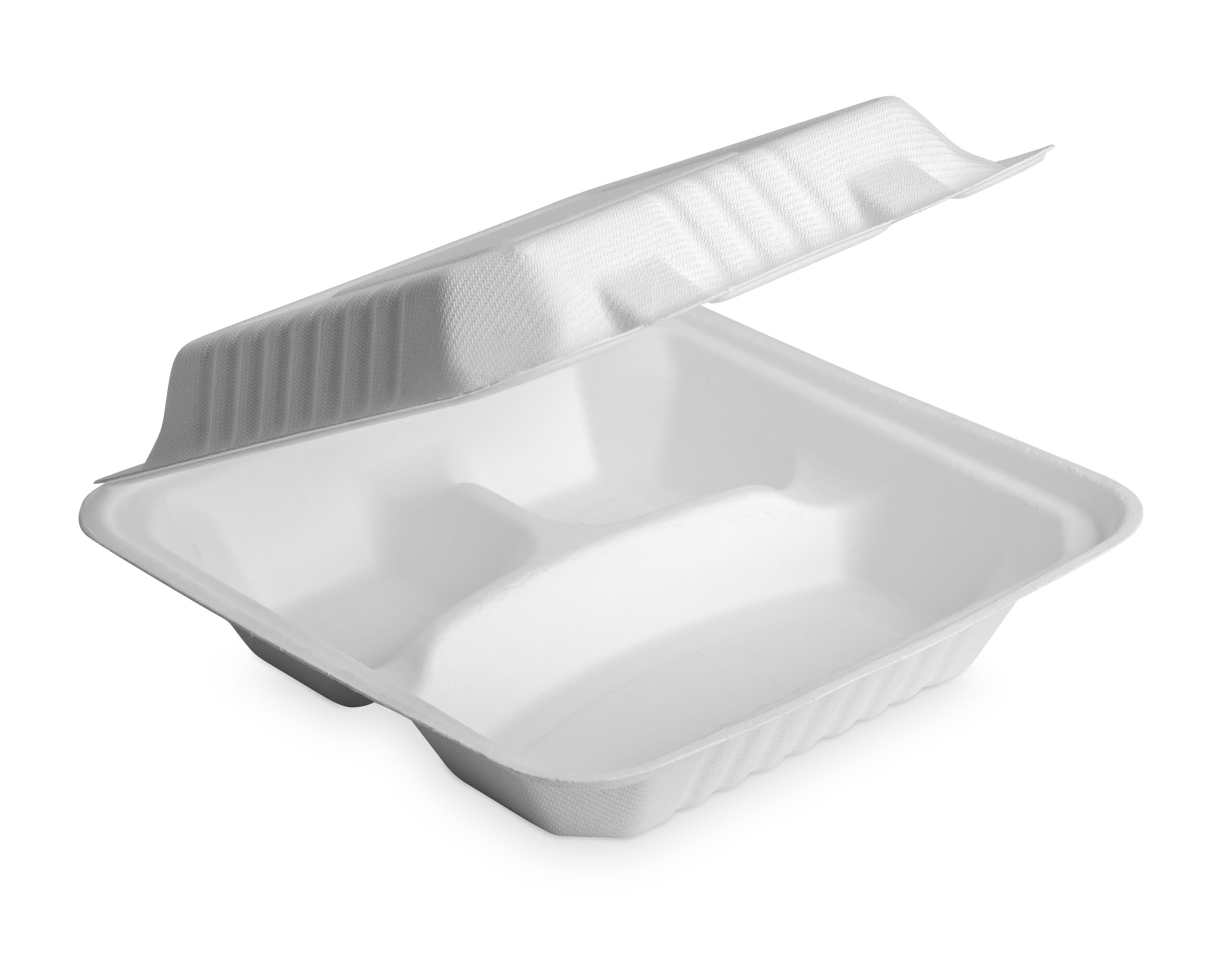 BOX TAKE AWAY 3 SCOMPARTO 800ml in canna da zucchero 200 Pezzi - immagine 2